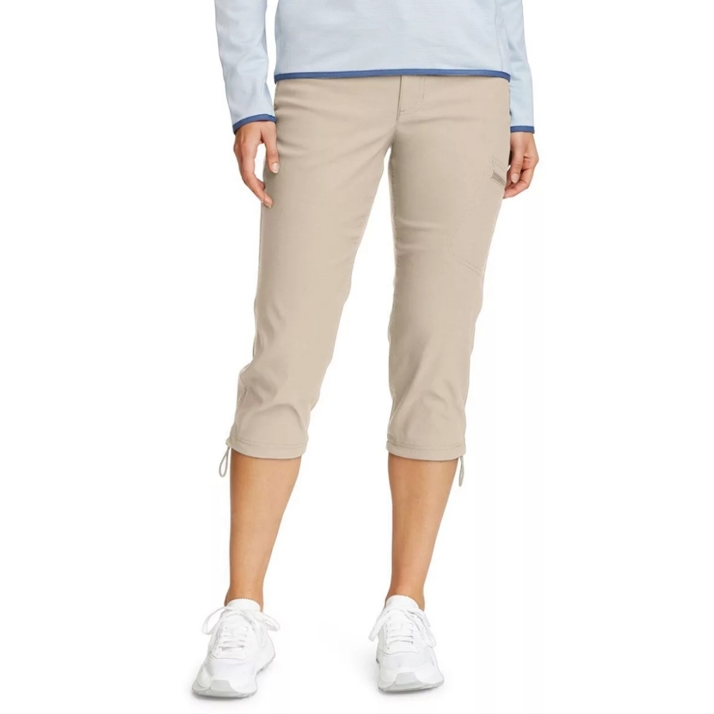 NWT Women's Eddie Bauer Waterproof Rainier Active Capris In Beige Size Women's 8